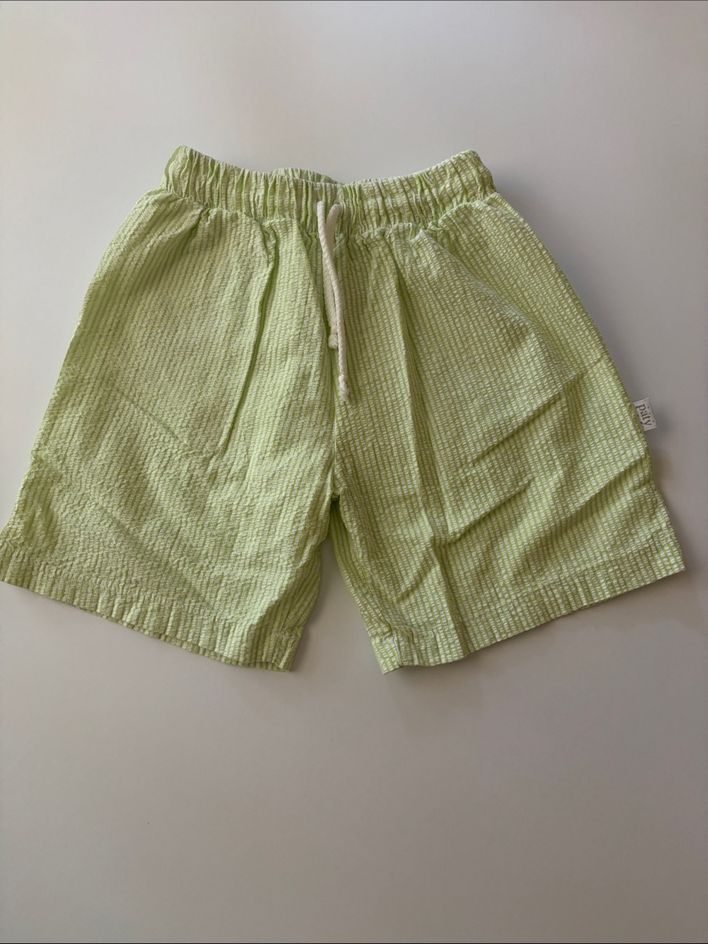 EUC Boys Light Green Seersucker Drawstring Swim Trunk 5T by Paty